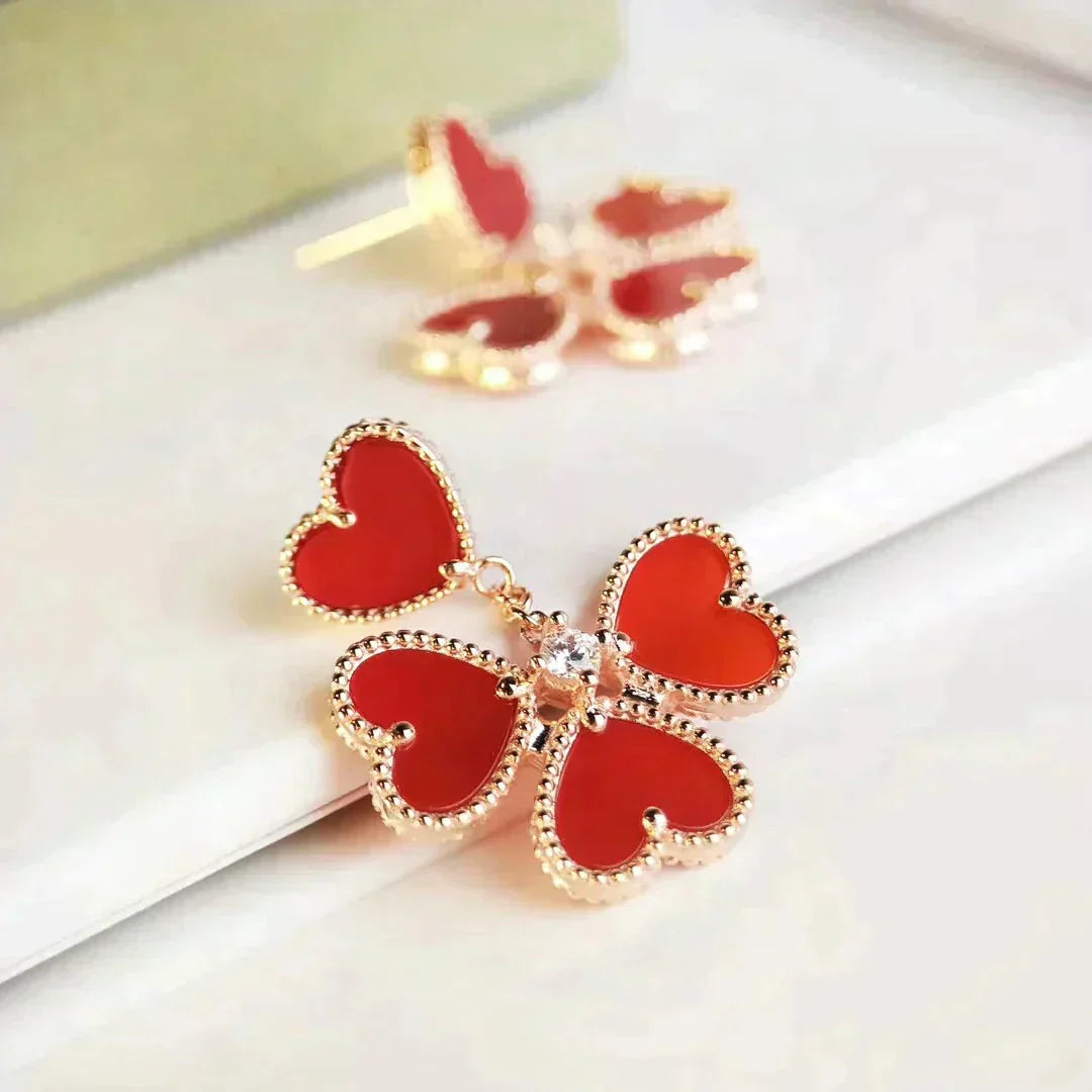 [VCA]SWEET CLOVER CARNELIAN EARRINGS