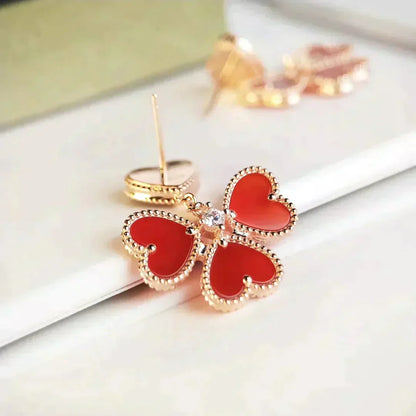 [VCA]SWEET CLOVER CARNELIAN EARRINGS