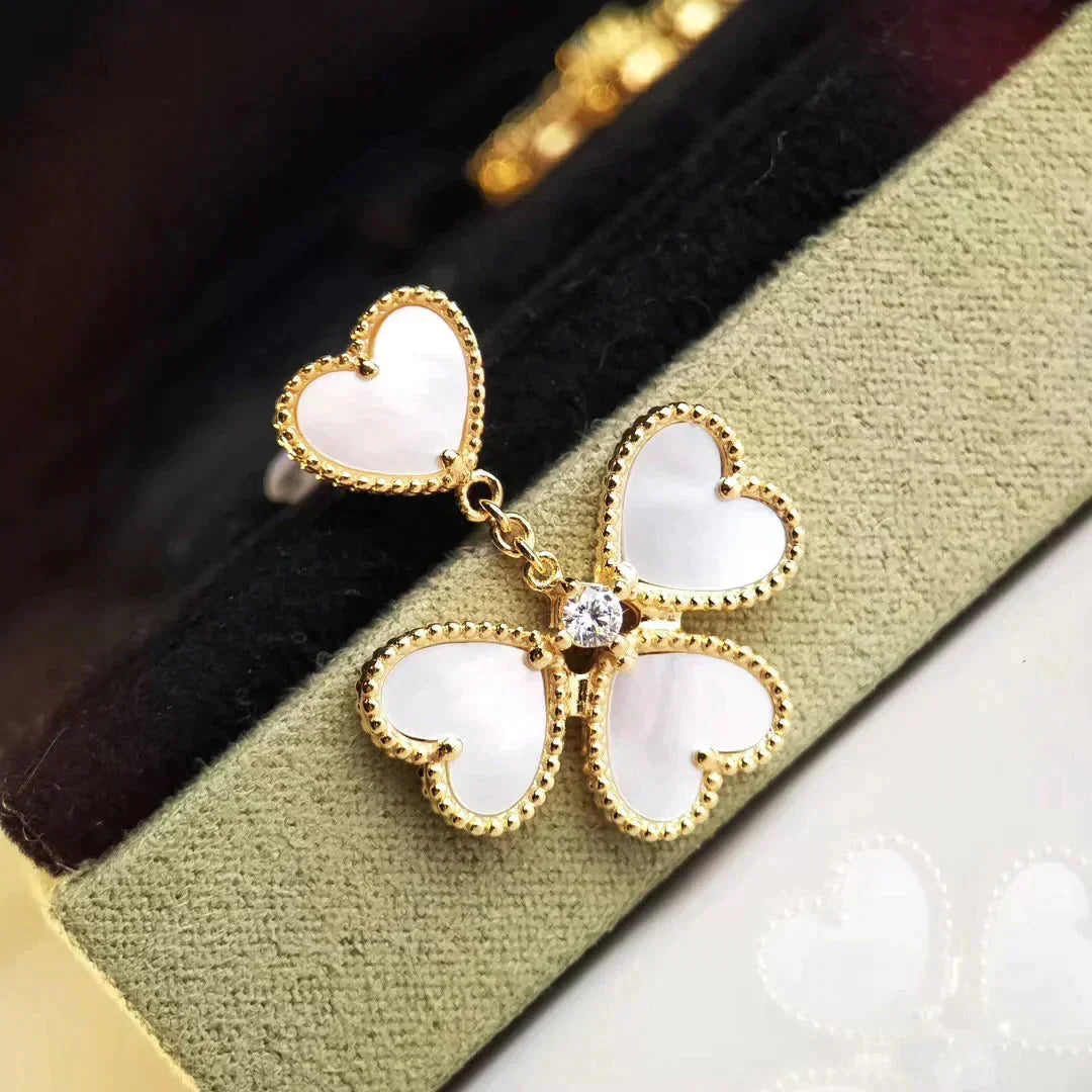 [VCA]CLOVER SWEET WHITE MOP EARRINGS