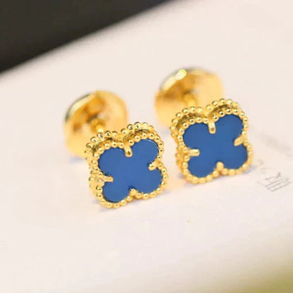 [VCA]CLOVER MINI 9.5MM TURQUOISE EARRINGS