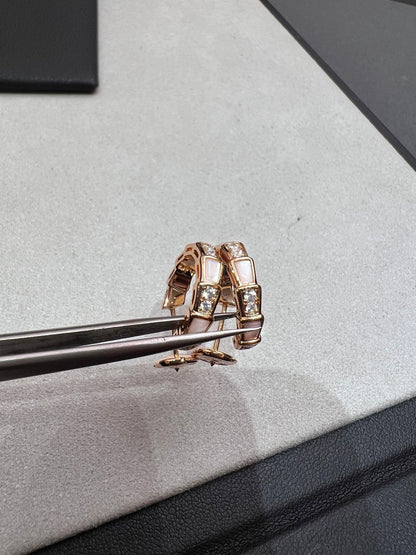 [Blar]SERPENTI MOP PINK GOLD EARRINGS