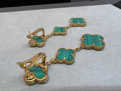 [VCA]CLOVER MALACHITE 3 MOTIFS GOLD