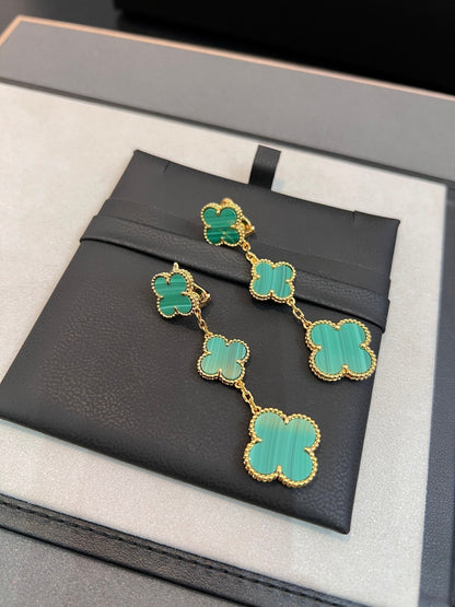 [VCA]CLOVER MALACHITE 3 MOTIFS GOLD