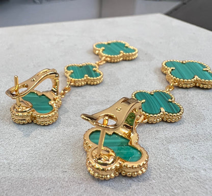 [VCA]CLOVER MALACHITE 3 MOTIFS GOLD