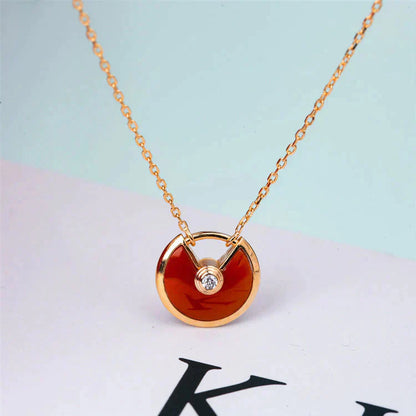 [Chau]AMULETTE GOLD CARNELIAN ONYX NECKLACE