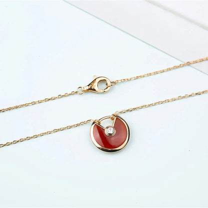 [Chau]AMULETTE GOLD CARNELIAN ONYX NECKLACE