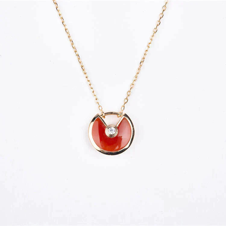 [Chau]AMULETTE GOLD CARNELIAN ONYX NECKLACE