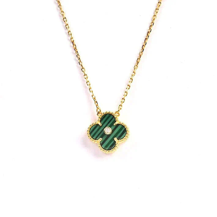 [VCA]CLOVER 15MM DIAMOND TURQUOISE NECKLACE