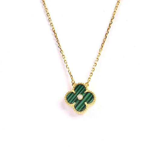 [VCA]CLOVER 15MM DIAMOND TURQUOISE NECKLACE