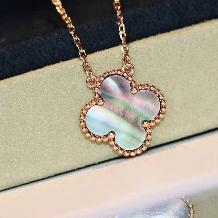 [VCA]CLOVER 15MM  GRAY MOTHER OF PEARL NECKLACE