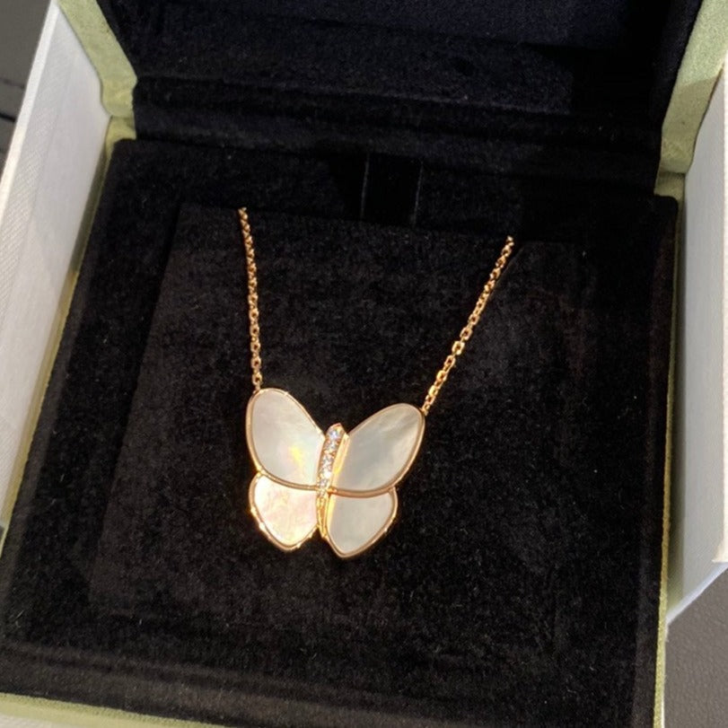 [VCA]BUTTERFLY GOLD MOP DIAMOND NECKLACE