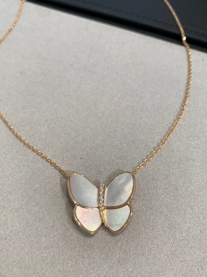 [VCA]BUTTERFLY GOLD MOP DIAMOND NECKLACE