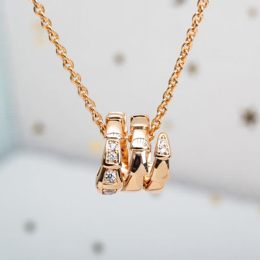 [Blar]SERPENTI PINK GOLD NECKLACE DIAMOND