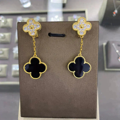 [VCA]CLOVER  2 MOTIFS  DIAMOND  EARRINGS (MULTIPLE CHOICESç´