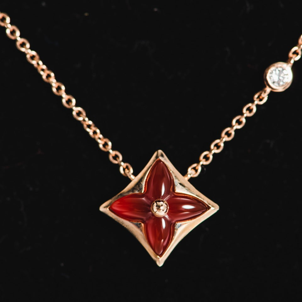 [Loui]STAR NECKLACE PINK GOLD 1 DIAMOND