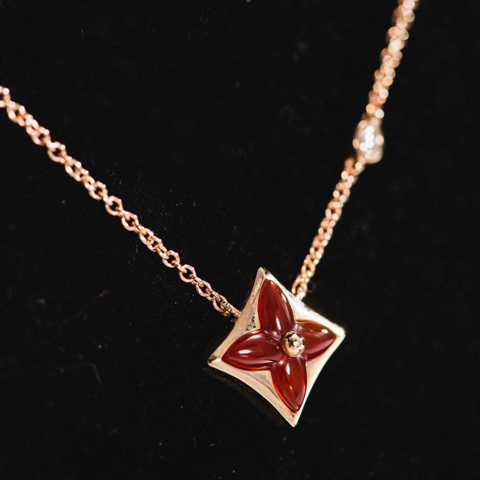 [Loui]STAR NECKLACE PINK GOLD 1 DIAMOND