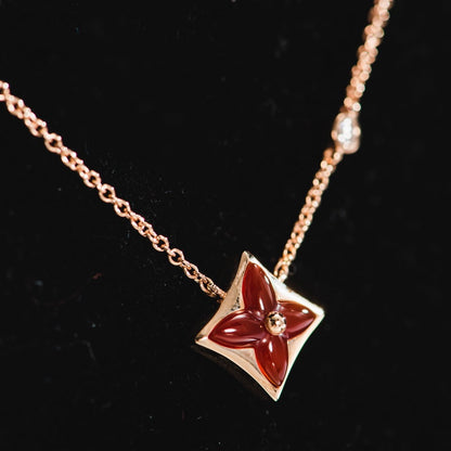 [Loui]STAR NECKLACE PINK GOLD 1 DIAMOND