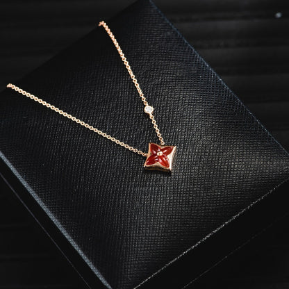 [Loui]STAR NECKLACE PINK GOLD 1 DIAMOND