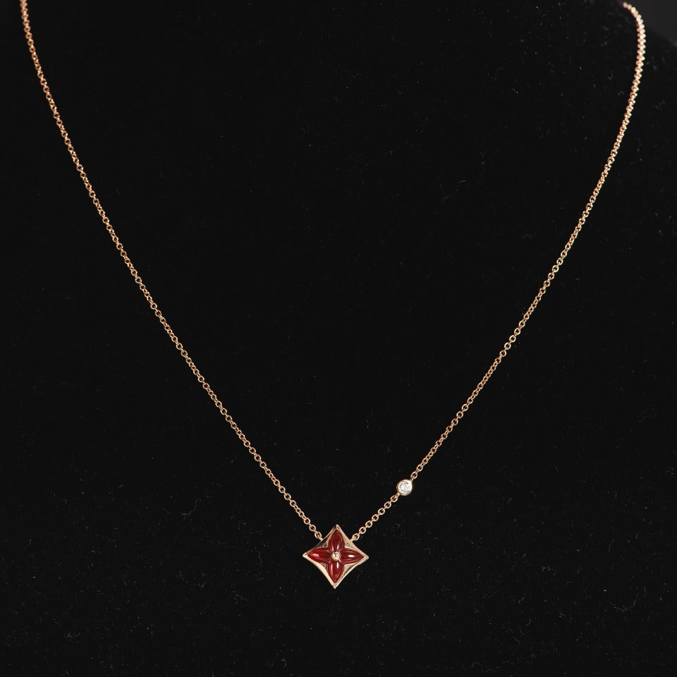 [Loui]STAR NECKLACE PINK GOLD 1 DIAMOND