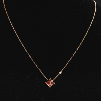 [Loui]STAR NECKLACE PINK GOLD 1 DIAMOND