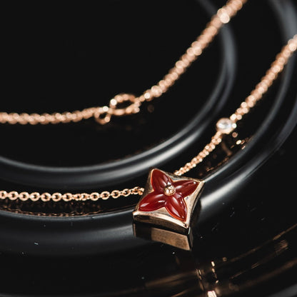 [Loui]STAR NECKLACE PINK GOLD 1 DIAMOND