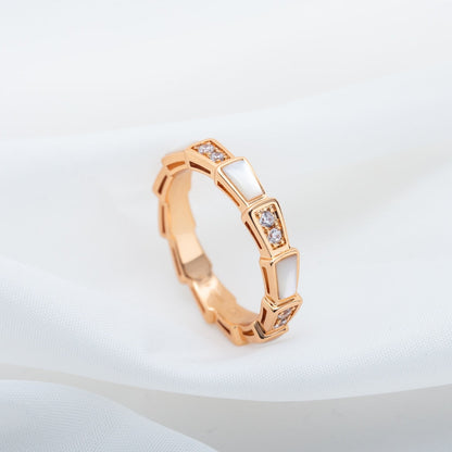 [Blar]SERPENTI RING PINK GOLD DIAMOND MOP 3MM