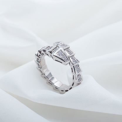 [Blar]SERPENTI RING SILVER DIAMOND PAVED 4MM