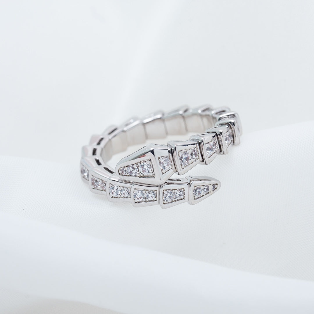 [Blar]SERPENTI RING SILVER DIAMOND PAVED 4MM