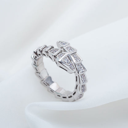 [Blar]SERPENTI RING SILVER DIAMOND PAVED 4MM