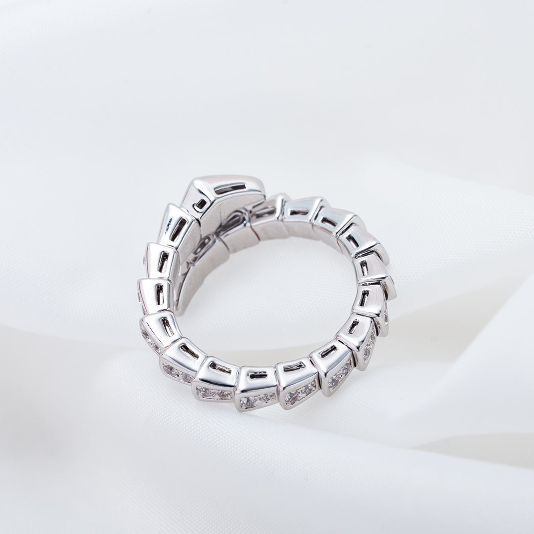 [Blar]SERPENTI RING SILVER DIAMOND PAVED 4MM