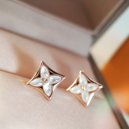 [Loui]STAR MOP PINK GOLD EARRINGS