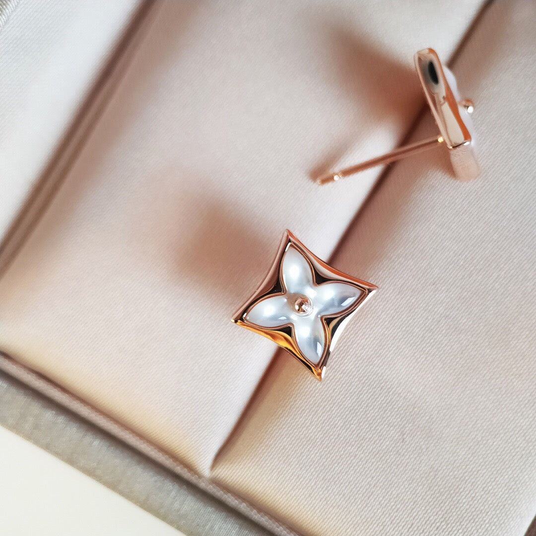 [Loui]STAR MOP PINK GOLD EARRINGS