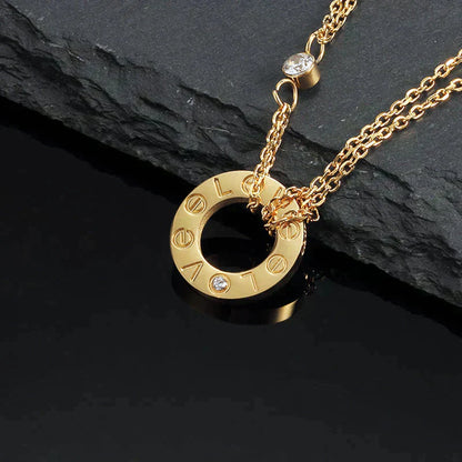 [CAT]LOVE NECKLACE 16MM 2 DIAMONDS