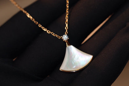 [Blar]DREAM NECKLACE WHITE MOP PINK GOLD 1 DIAMOND