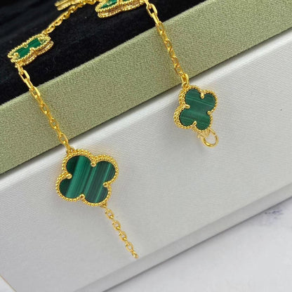 [VCA]MAGIC CLOVER MALACHITE GOLD BRACELET 5 MOTIFS