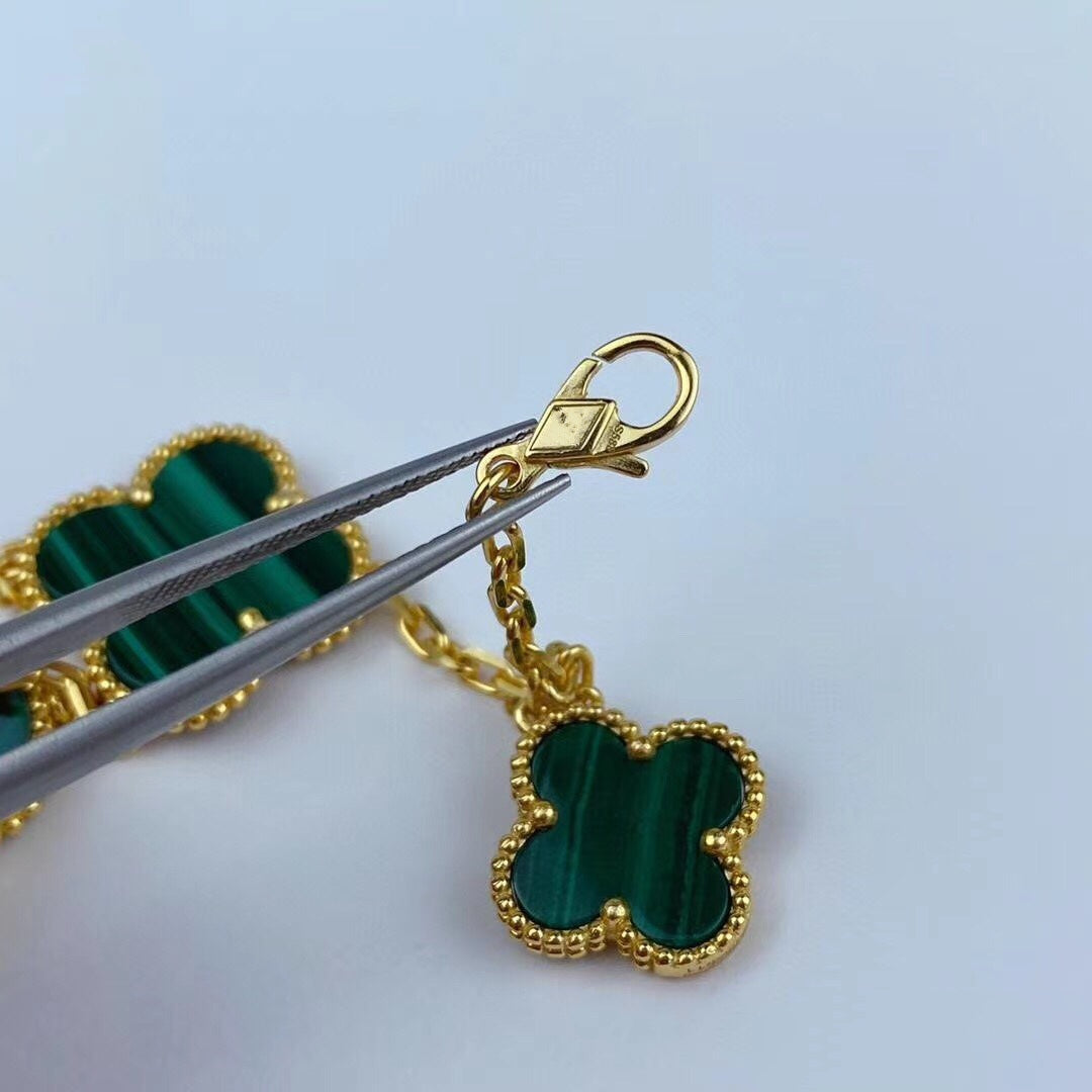 [VCA]MAGIC CLOVER MALACHITE GOLD BRACELET 5 MOTIFS