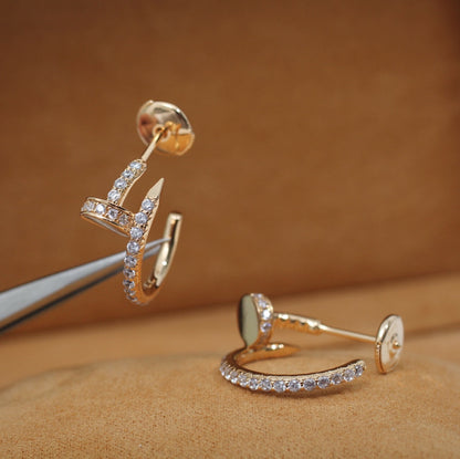 [CAT]JUSTE EARRINGS 12.75MM PINK GOLD DIAMOND