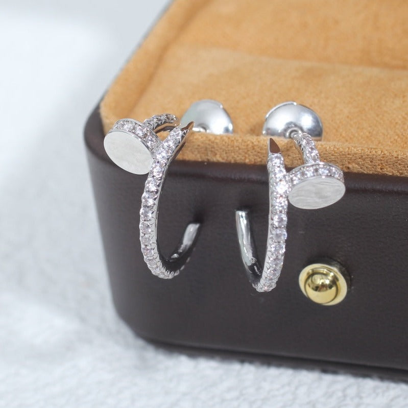 [CAT]JUSTE EARRINGS 12.75MM SILVER DIAMOND