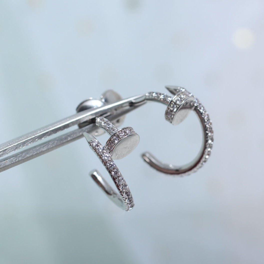 [CAT]JUSTE EARRINGS 12.75MM SILVER DIAMOND