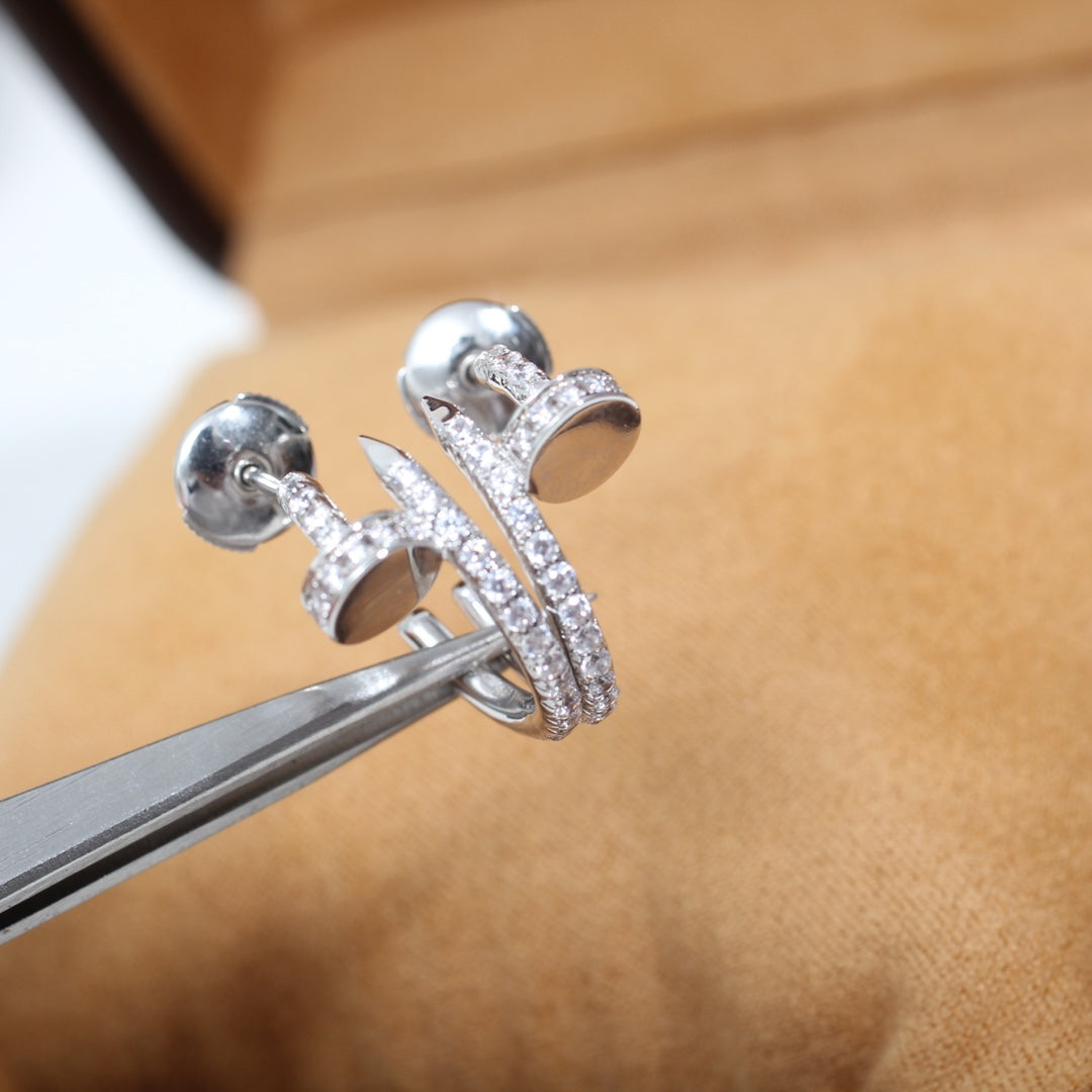 [CAT]JUSTE EARRINGS 12.75MM SILVER DIAMOND