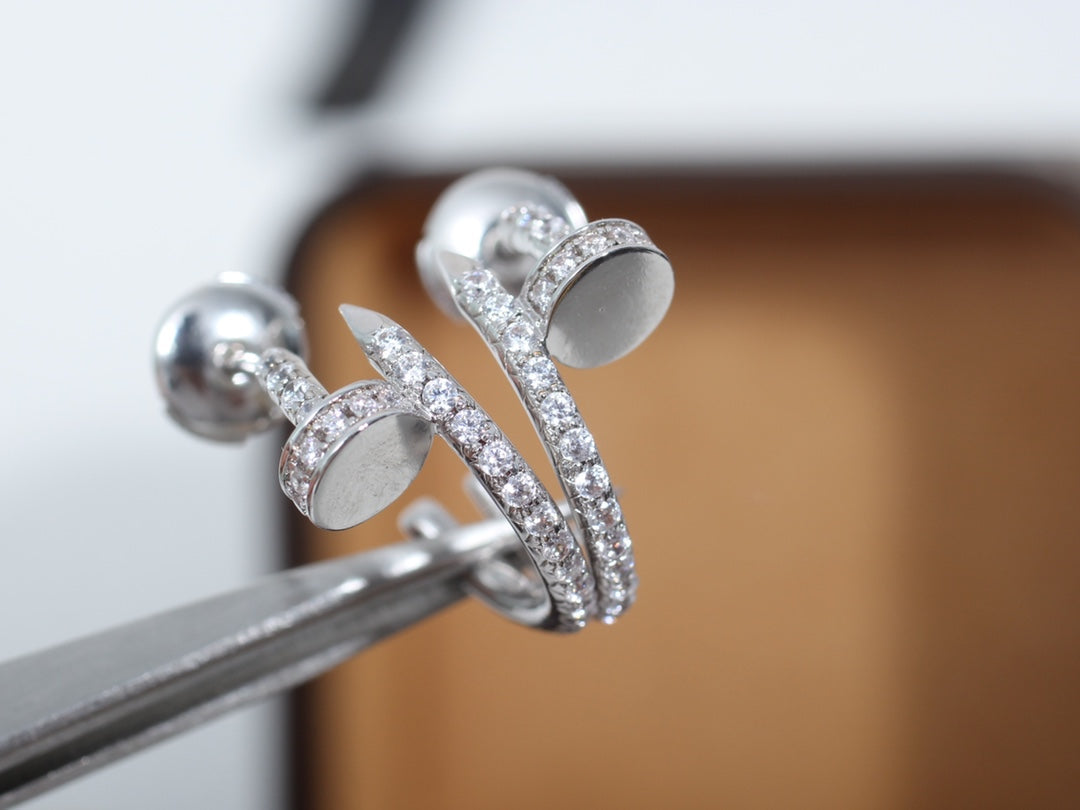 [CAT]JUSTE EARRINGS 12.75MM SILVER DIAMOND