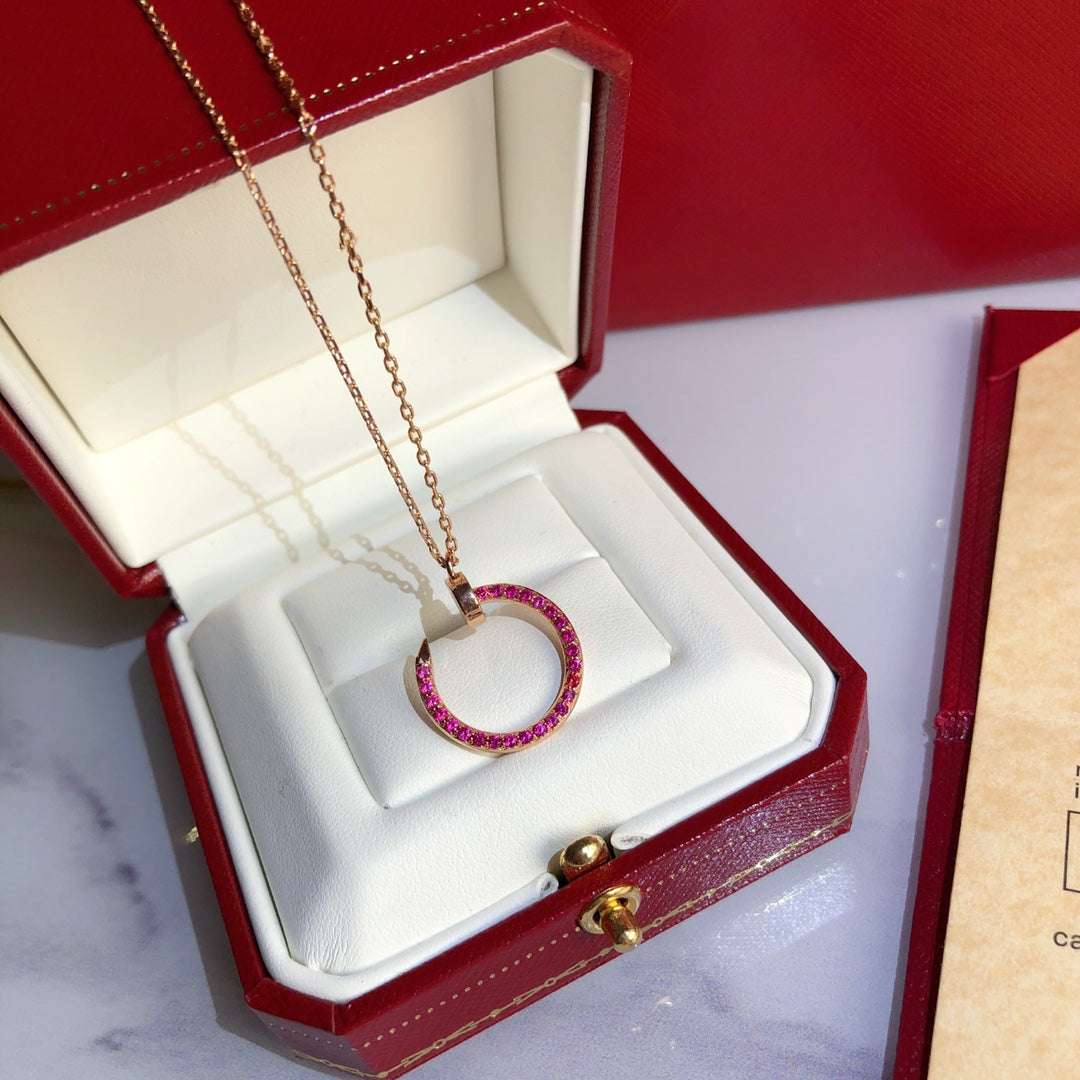 [CAT]JUSTE NECKLACE GOLD RED DIAMONDS