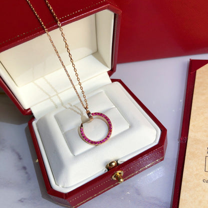 [CAT]JUSTE NECKLACE GOLD RED DIAMONDS