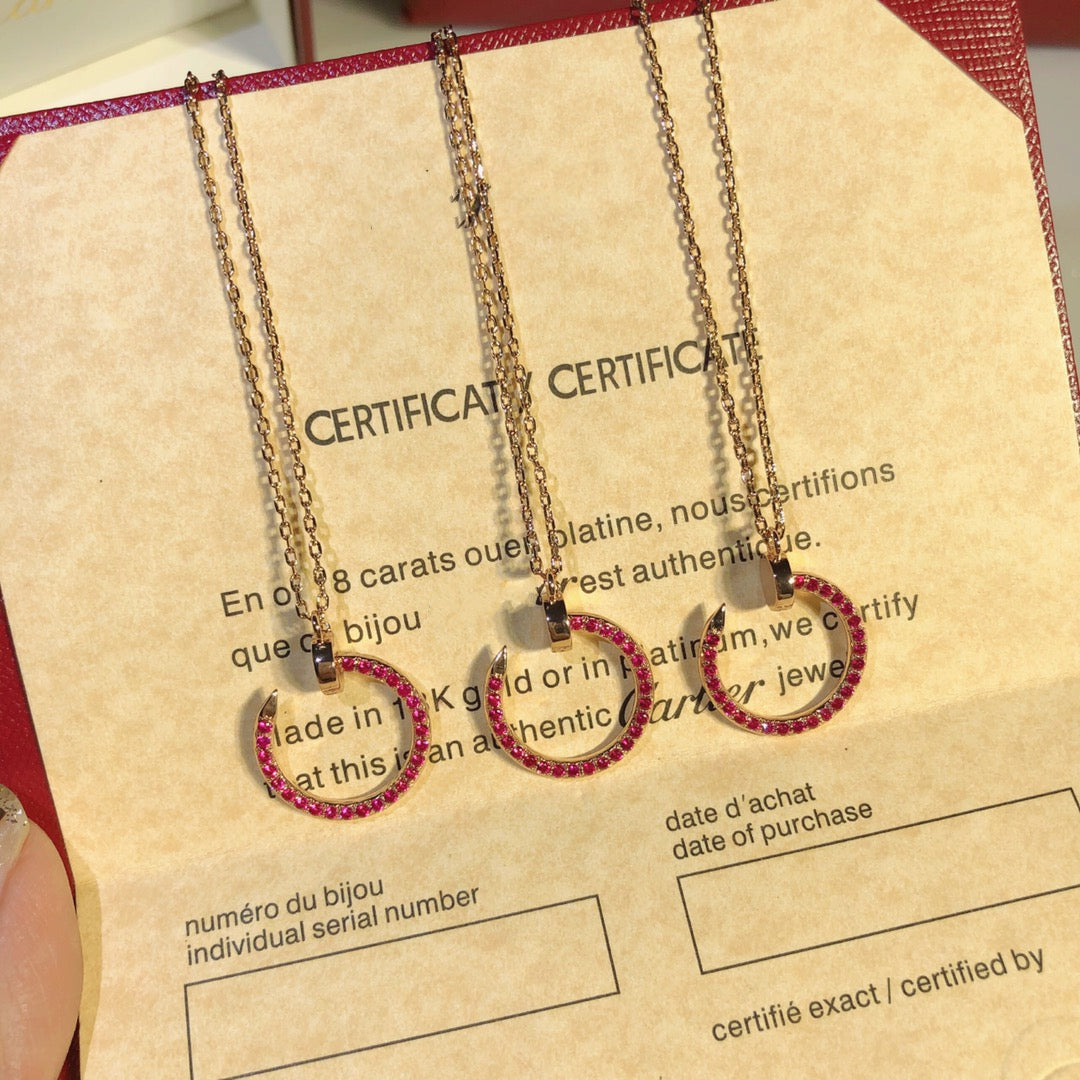 [CAT]JUSTE NECKLACE GOLD RED DIAMONDS