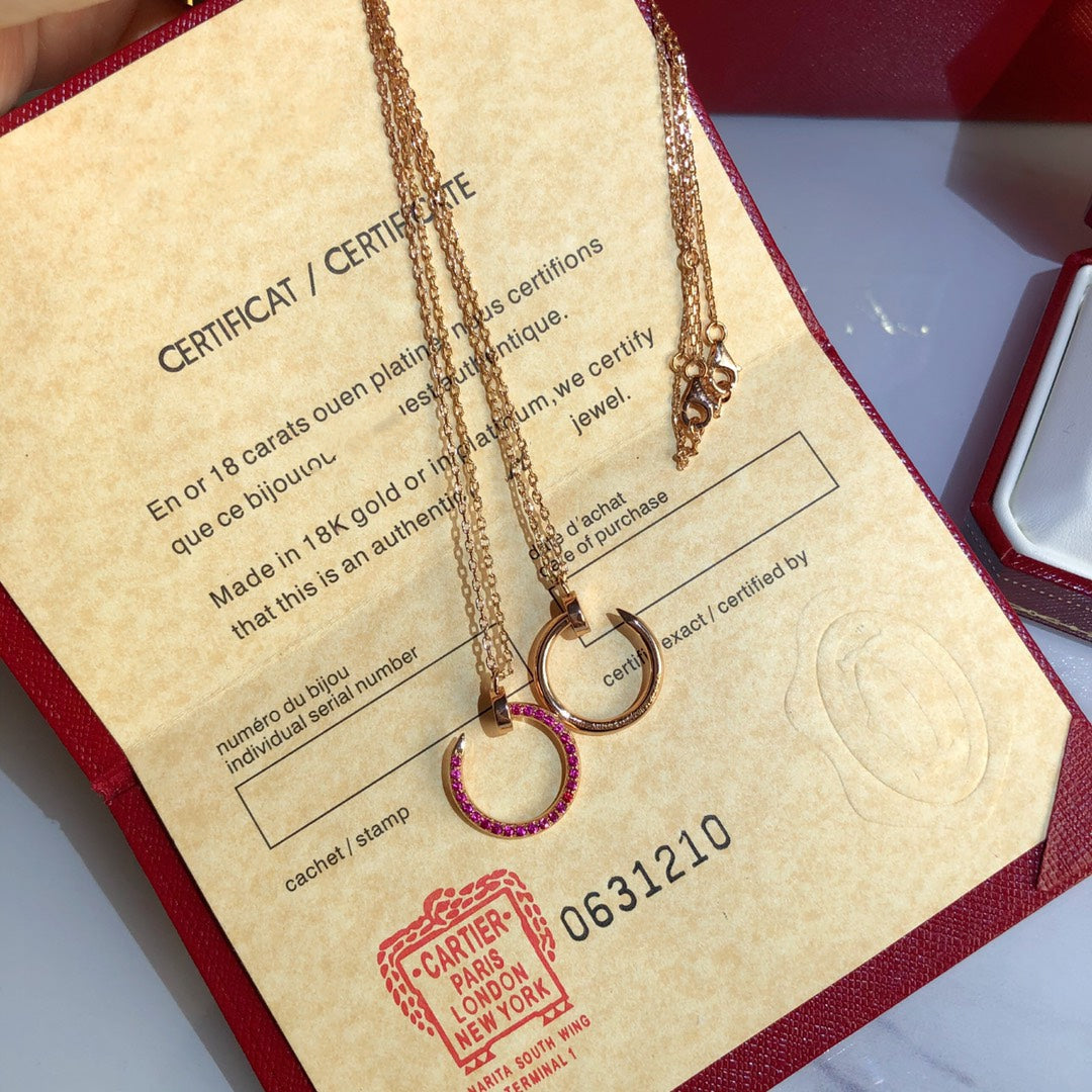 [CAT]JUSTE NECKLACE GOLD RED DIAMONDS