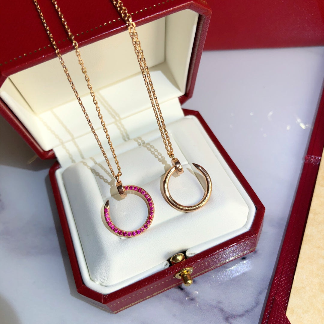 [CAT]JUSTE NECKLACE GOLD RED DIAMONDS