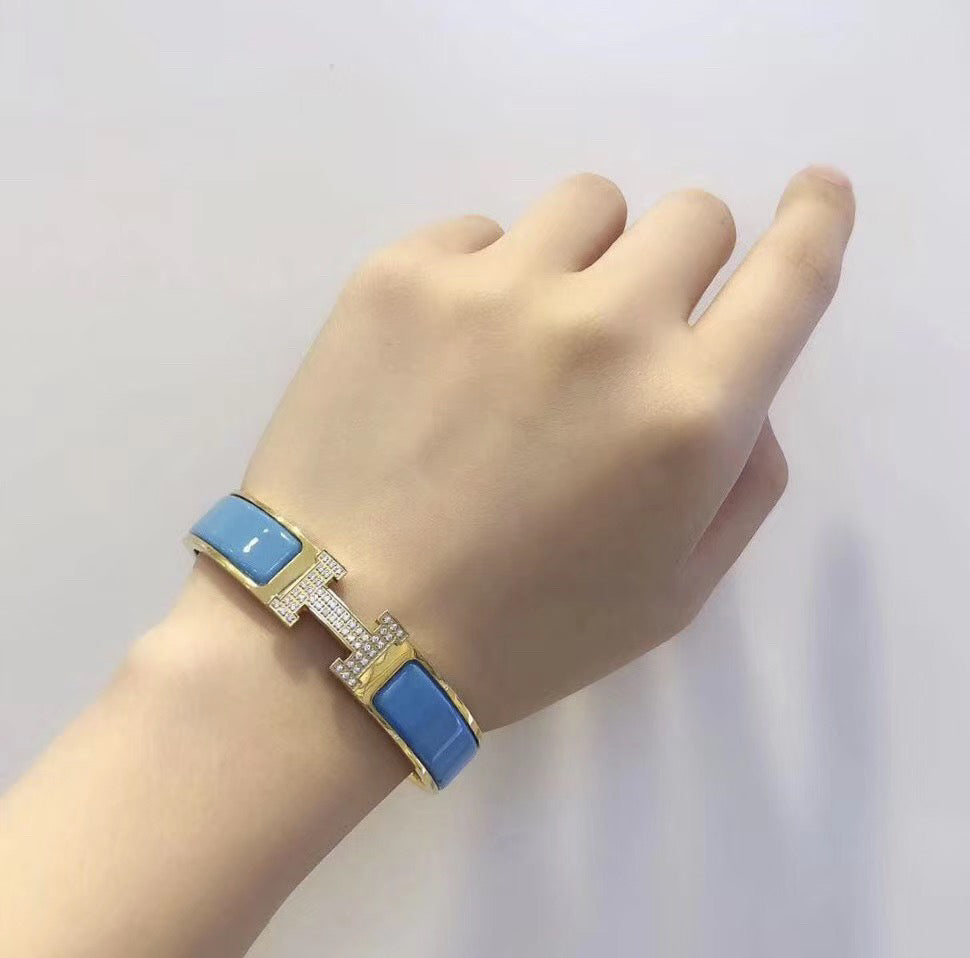 [Hmes]H CLOUD BLUE BRACELET GOLD DIAMOND