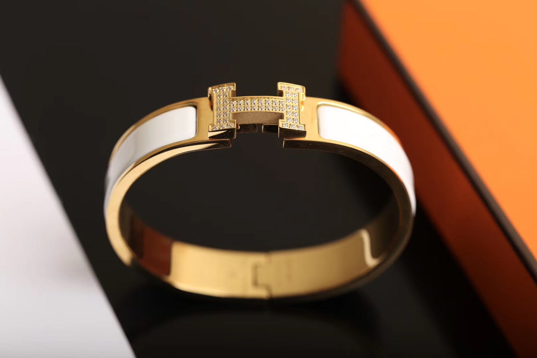 [Hmes]H BRACELET GOLD DIAMOND