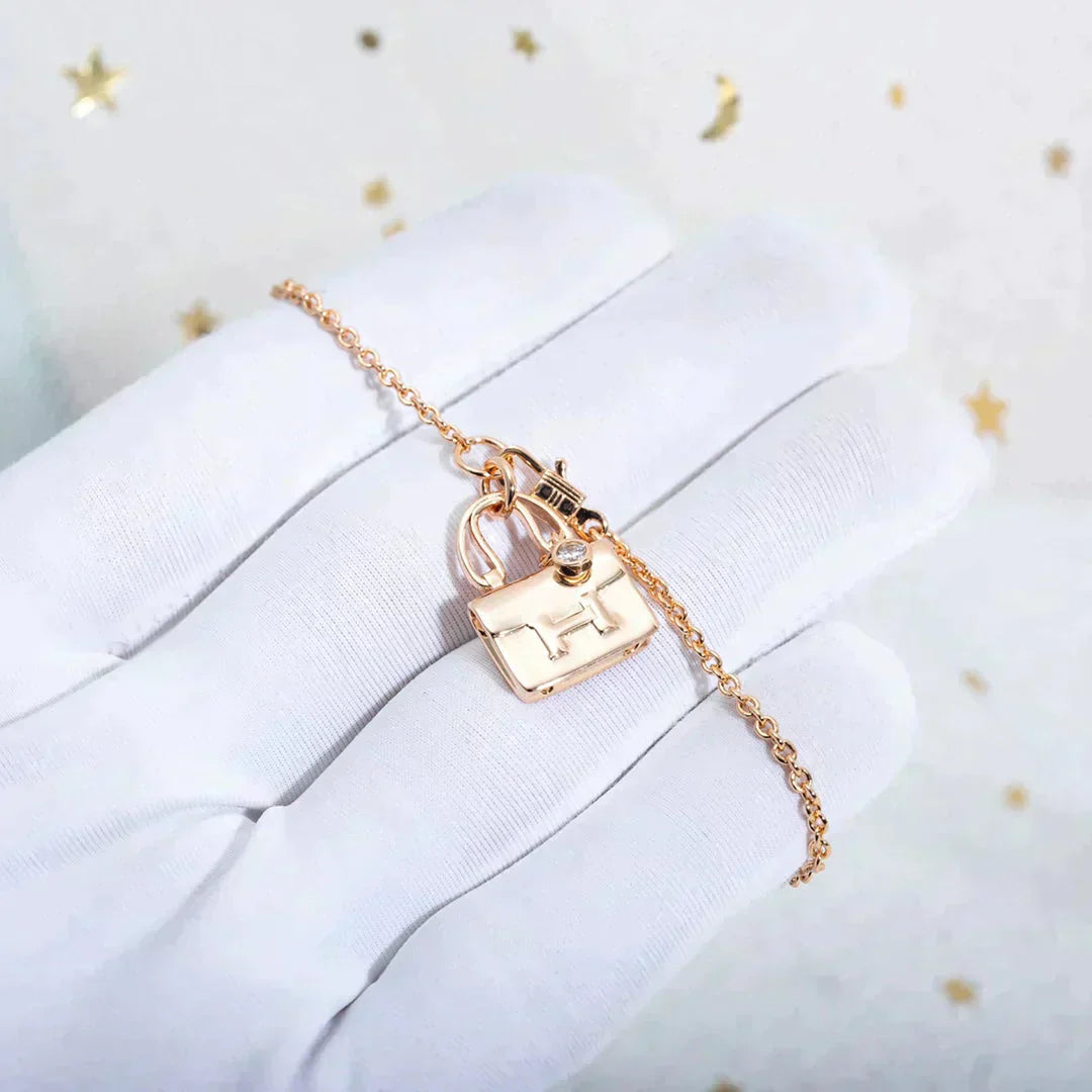 [Chau]AMULETTE PEDANT ROSE GOLD NECKLACE