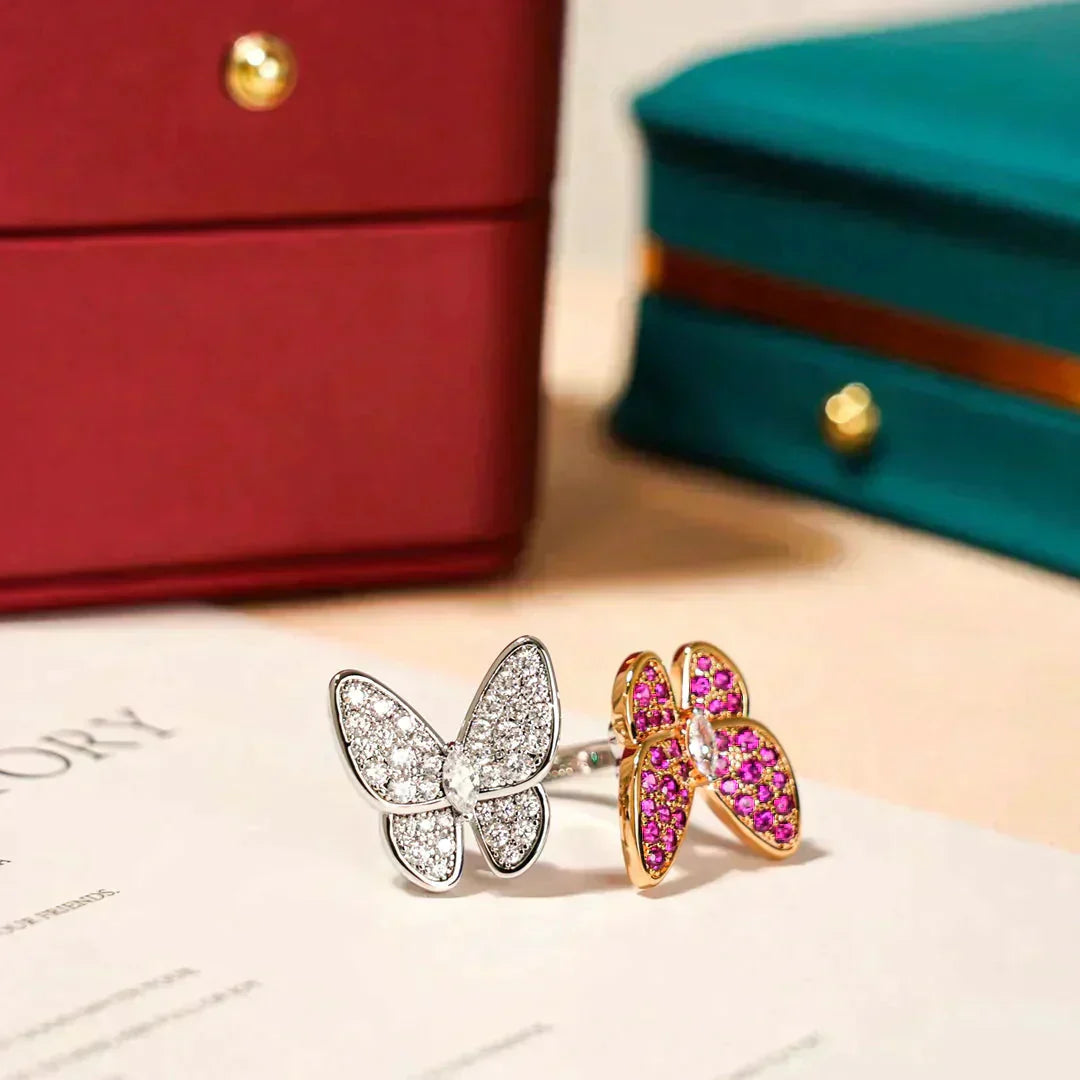 [VCA]TWIN BUTTERFLY DIAMOND RING